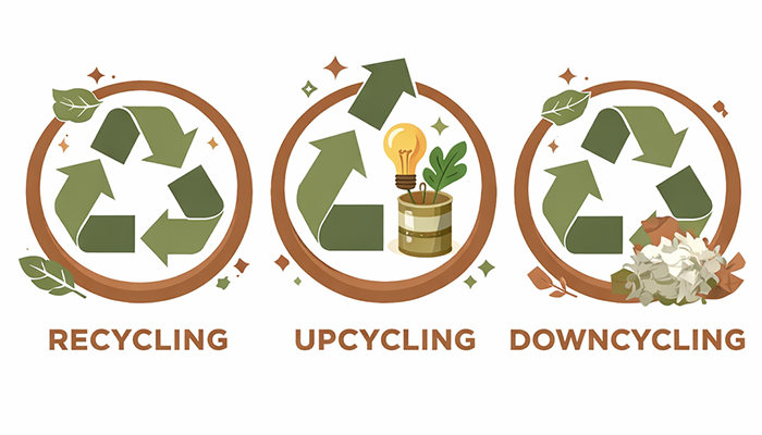 Upcycling, recyclage et jettage